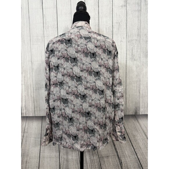 Reiss Women's Size 12 Multicolor Abstract Circle Print Maggie Button Up Blouse - Picture 7 of 10